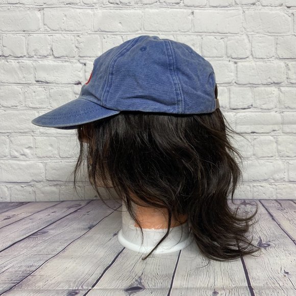 Vintage Hat Cap Strap Back Blue Auto Trader Embroidered Logo Adjustable 90s - Picture 2 of 9